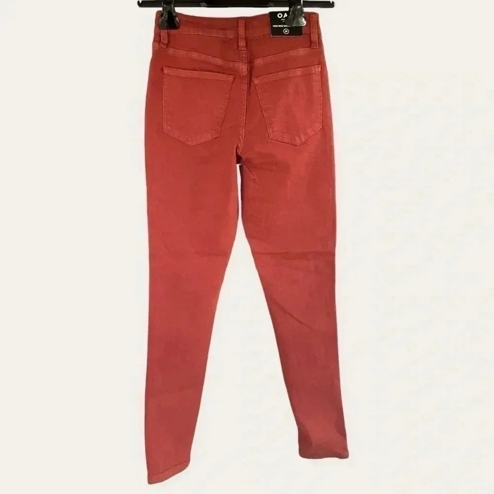 OAT New York Women's Size 24 High Rise Skinny Ankle Jeans in Rust